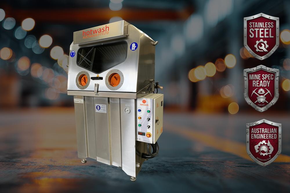 Compact stainless steel parts washer with digital controls