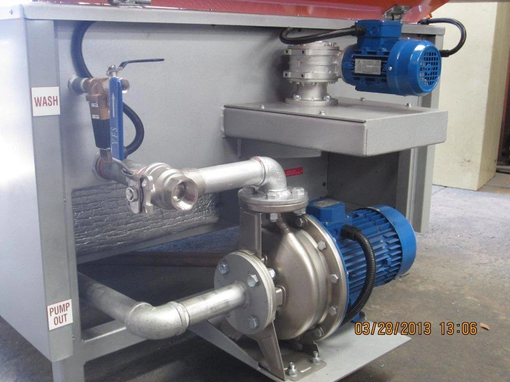 HW1100G Hotwash Auto Top Up & Pump Out Industrial pump system with blue motor for parts washer