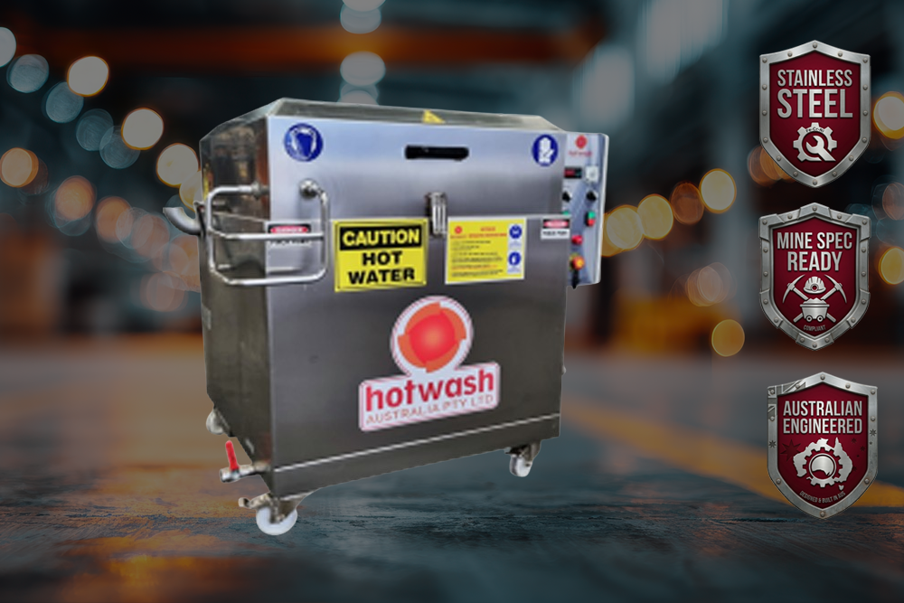 Stainless steel hot tank washer with yellow controls