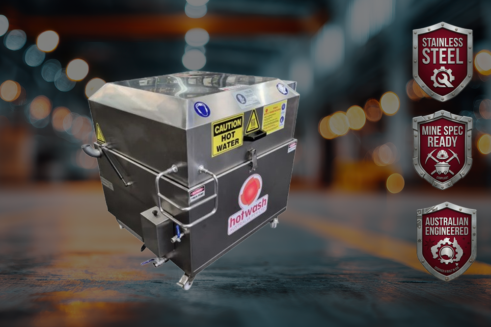 Stainless steel hot tank washer with closed lid